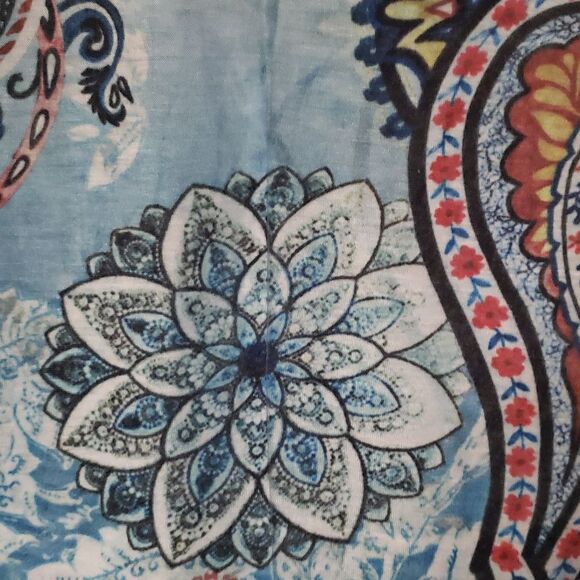 Essentials Milano Bejeweled Unique Print Tunic Shirt M | Sparkle Casual Top - Picture 4 of 6